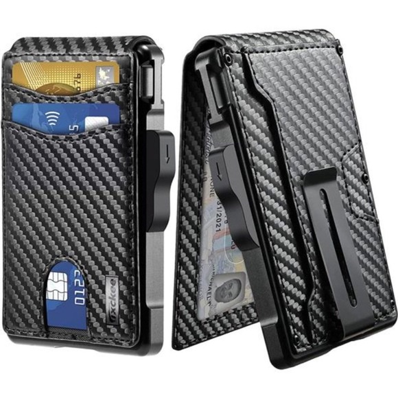 Wallet for Men - with Money Clip Slim Leather Slots Credit Card Holder